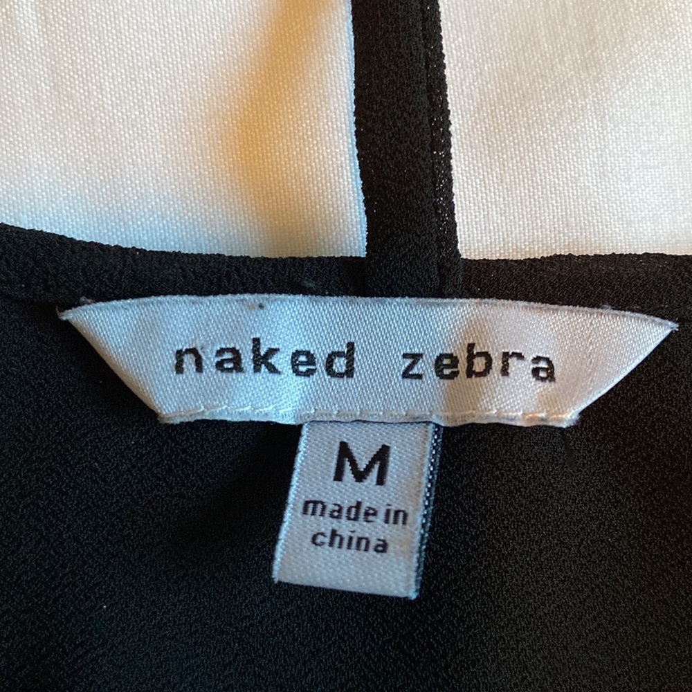 Naked Zebra top, cut out, black, size M - Picture 3 of 4